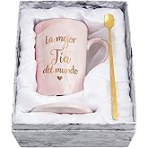 Maustic Best Aunt Gifts, La Mejor Tia Del Mundo Coffee Mug, Gifts from Niece Nephew in Spanish, Christmas Mothers Day Birthday, Regalo Para Tia, 14 Oz With Gift Box