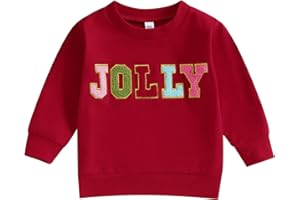 Hnyenmcko Toddler Baby Boy Girl Christmas Outfit Santa Long Sleeve Crewneck Sweatshirt Pullover Tops Baby Fall Clothes