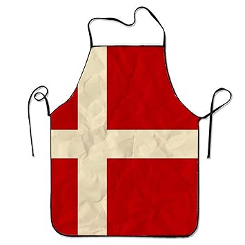 tgyew 2019 Apron Unisex Waterproof Aprons Denmark Paper Flag Kitchen Apron for Cooking Gardening