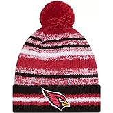 New Era Sideline Sport Striped Cuffed Football Knit Beanie Hat Pom - NFL Cheer Winter Knit Toque Cap