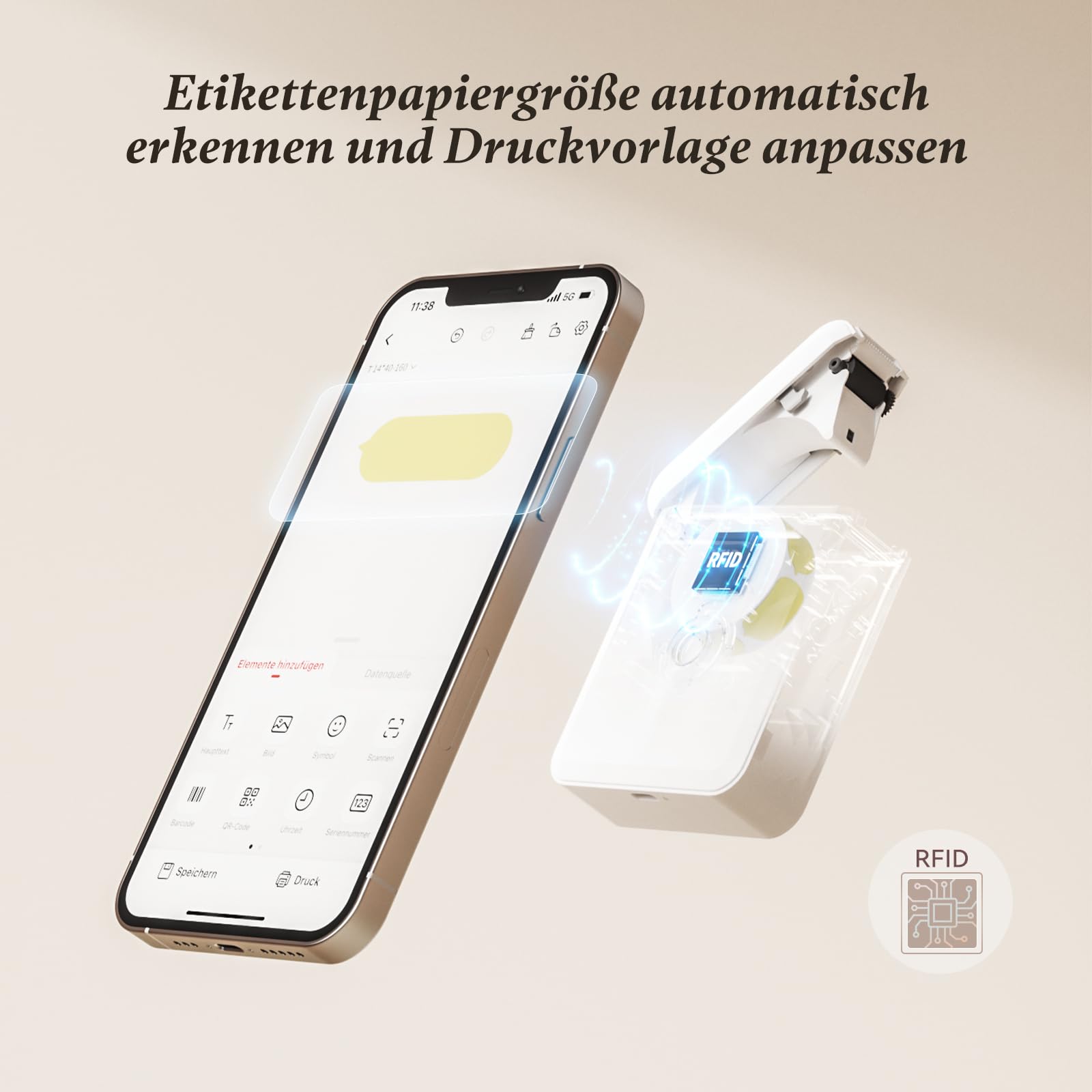 NIIMBOT Namensaufkleber Etikettendrucker, D110 Bluetooth Etikettiergerät, mit wasserdichte Etiketten 155 Stück/Rolle, Für Zuhause Büro Schule Kindergarten, Weiß 9