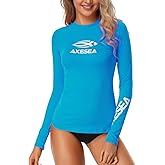 AXESEA Women Rash Guard Long Sleeve Active Top UPF 50+ Rashguard Swim Shirt Surf Swimwear