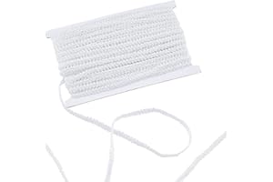 PH PANDAHALL PandaHall 27 Yards White Braid Trim, 1/4 inch Lace Ribbon Shiny Soft Polyester Centipede Braid Ribbon Plush Braid Trim for Costume DIY Crafts Sewing Curtain Slipcover Decoration Jewelry Making