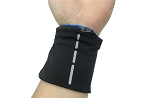 boshiho Unisex Zippered Wristband Pouch Runner’s Wrist Pocket Reversible Wrist Wallet