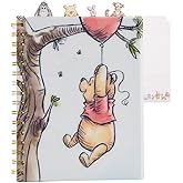 Disney Winnie the Pooh Tab Journal Notebook, Spiral Bound, 96 Lined Pages, 8 x 7 inches -White