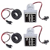 AITIAO 2PCS 3 in 1 22mm LED Digital Voltmeter