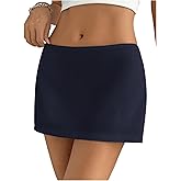 MakeMeChic Women's Y2k Mini Skirt with Shorts Underneath Skort Mini Micro Short Skirts