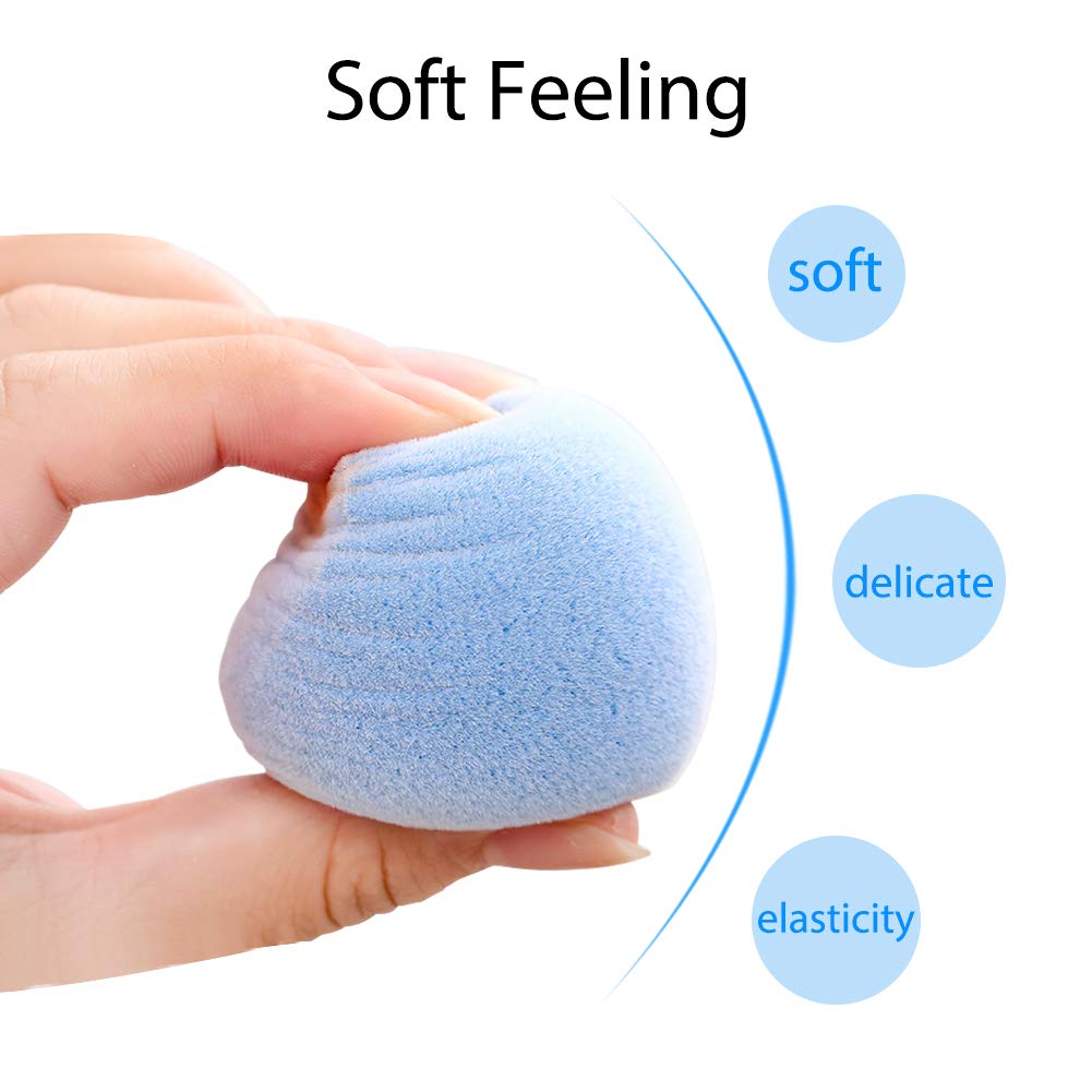 BAIMEI 4Pcs Microfiber Velvet Beauty Sponge, Fuzzy Beauty Sponge Blender Set, Latex-Free Makeup Sponge for Liquid Foundation, Cream and Powder : Beauty