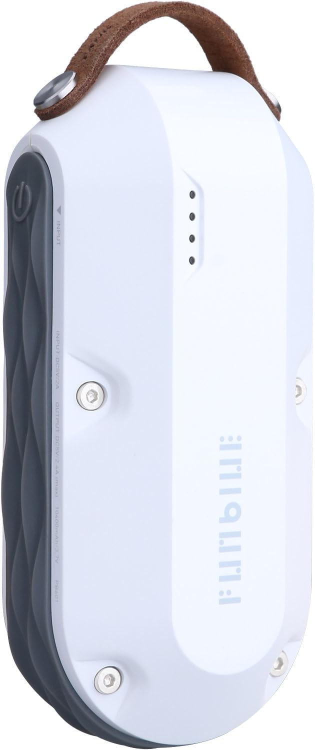Funblue Power Bank 10400mAh Portable Charger Dual USB Port Outdoor External Battery Pack with IPX7 Waterproof Quick Charge for iPhone, iPad, Samsung, Smart Phones and Tablets(White)