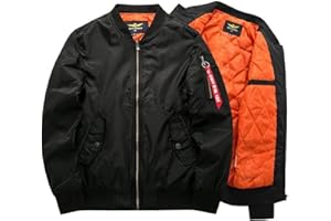 RINTONIX Mens Oversized Thicken Insulated Zipper Aviator Jacket Padded Fall Winter Quilted Flight Bomber Coat