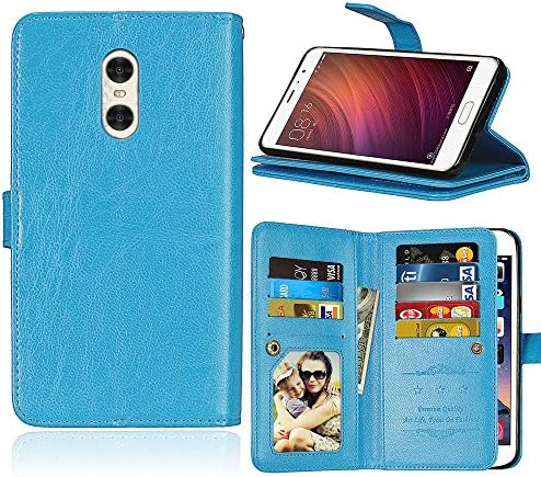Xiaomi Redmi Pro Premium PU Leather Wallet Case With Built-in Stand, Ancyber Flip Cover with 9 Card Slots Compartment for Xiaomi Redmi Pro (5.5 inch) Blue