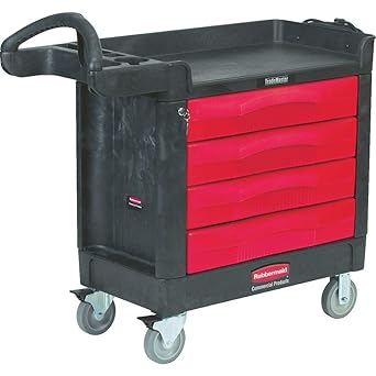 Rubbermaid Trademaster 4 Drawer Cart Black Amazon Co Uk Welcome