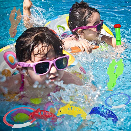 UNGLINGA Diving Swimming Pool Toys Set Underwater Toy Rings Torpedo