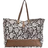 Myra BagAnemone Upcycled Canvas & Leather Weekender Bag S-1479