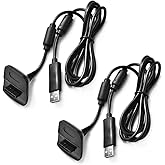 Charging Cable for Xbox 360 &amp; Slim Wireless Game Controllers,2 Pack Black