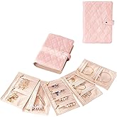 DOXINGKAI Travel Jewelry Organizer Case, Graduation Gifts for Women Girls, Jewlery Storage Book Binder and Clear Velvet Pouch Jewlery Bag for Rings Necklaces Earrings Bracelets