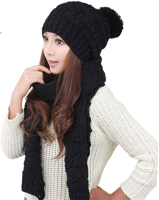 girls hat with scarf attached