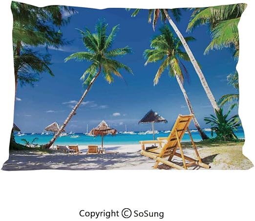 Amazon Com Sosung Seaside Bed Pillow Case Shams Set Of 2 Sun Bed