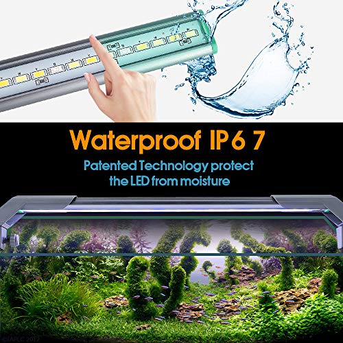 LED Aquarium Light with Timer, Dimmable, Small Fish Tank Light with Clips, Super Bright Light