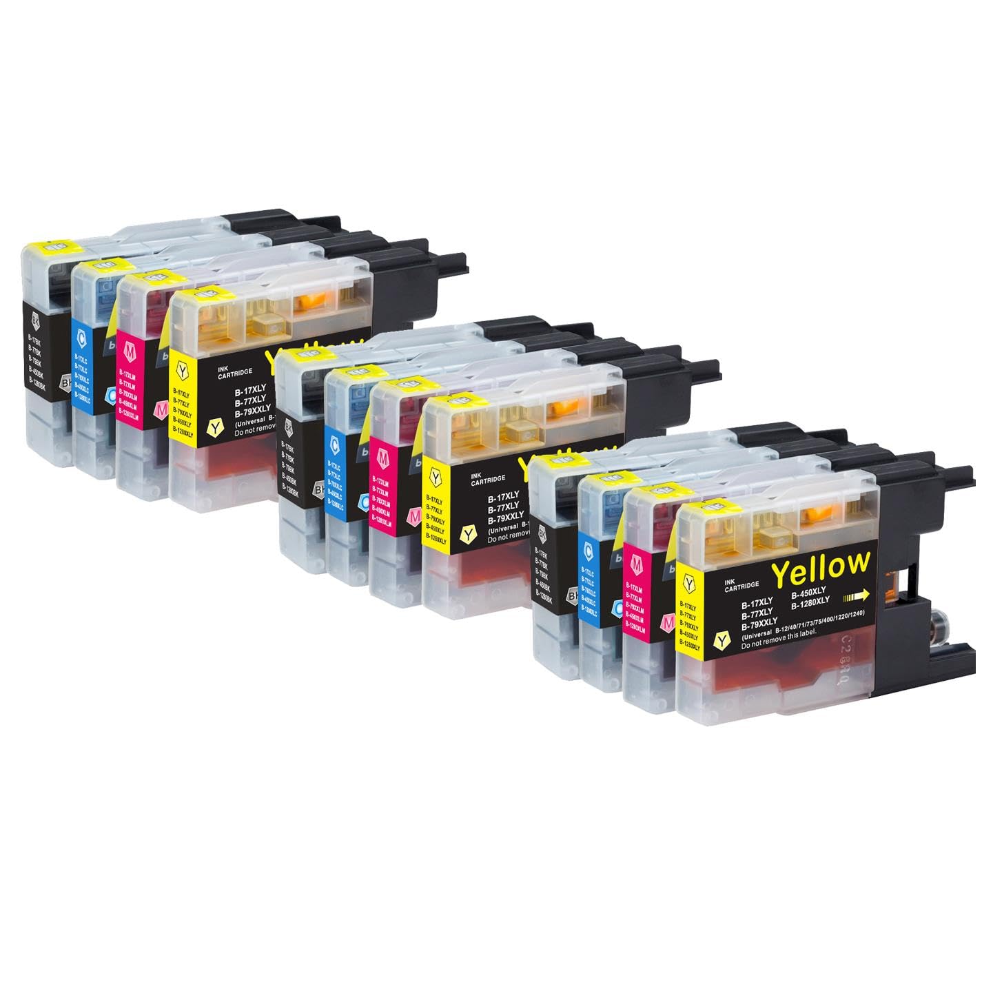 3 Go Inks Set of 4 Ink Cartridges to replace Brother LC1240 Compatible/non-OEM for Brother DCP & MFC Printers (12 Inks), Black, Cyan, Magenta, Yellow