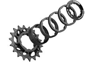 CooMeng 15T/16T/18T Single Speed Cogs Conversion Kit for Multi-Speed Bike to Dirt Jump/BMX, Aluminum Single Speed Cassette with Spacer and Locking Ring