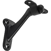khtumeware 6 Pack 3 Inch Matte Black Hand Rail Bracket Heavy Duty Hardware for Stairways, Home or Office Stair Support Handrail Brackets