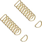 ZoloAJay 20pcs 1"(25mm) D Rings Welded Strong Metal Gold Semi-Circular D Ring for Pet Collars Hardware Bags Ring Buckle Strap Hand DIY Sewing Accessories