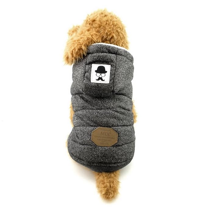 Zunea Kleine Hundeweste, Fleecemantel, Welpenmantel, Wintermantel für Hunde, Kapuzenmantel, winddicht, weich (fällt klein aus