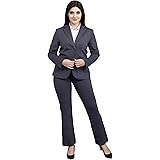 EXLURA Women's Business Blazer And High Elastic Waist Pant