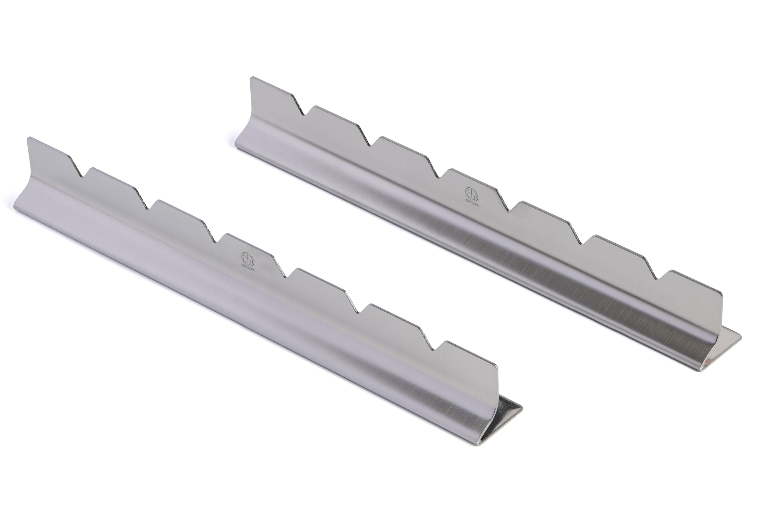 JD Europe BBQ Skewers Rack for 6 Skewers. Made from Stainless Steel Metal. Rack Length 30cm, Height 4cm, Base Width 3.5cm