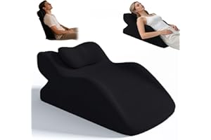 Memory Foam Ergonomic Rest Pillow, Multi-Use Reading & Prone Sleep Pillow for Back Support, Comfortable Wedge for Sitting Up 
