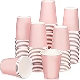 Lallisa 200 Pcs Pink Paper Cups 9 oz Disposable Paper Coffee Cups for Coffee Tea Beverage Party Hot Cold Drinking Holiday Picnic Party Cocktail Wedding Home Kitchen Offices