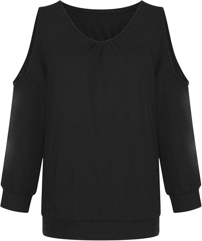 black shirt with shoulder cutouts