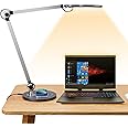 Buanick Desk Lamp,Led Architect Desk Lamp,Desk Lamps for Home Office,Table lamp with Wireless Charger & Adjustable Swing Arm,Touch Control, 3 Lighting Mode,5 Brightness,Eye-Caring Office Lamp
