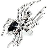 yueton 1Pack Punk Spider Ring Open Adjustable Finger Ring Gothic Larger Exaggrated Ring Halloween Spider Finger Ring for Women