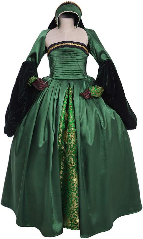 Fortunehouse Anne Boleyn Girls Dress Tudor Queen Anne Costume Blue Girls Dress (Custom Made