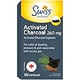 Swiss Natural® Activated Charcoal, 260mg | Relief for Bloating, Gas & Digestive Discomfort | 100% Coconut Shell Sourced | No