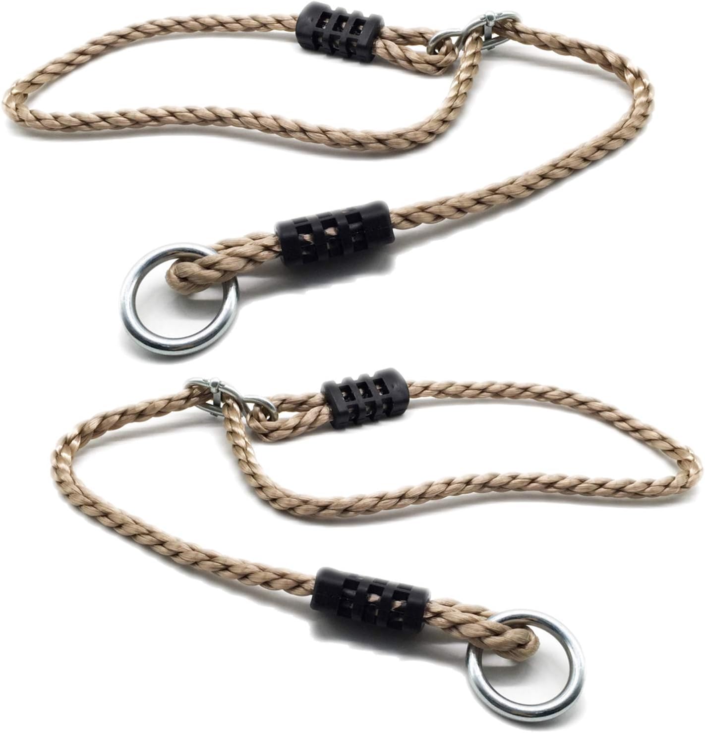 DOCHY Tree Swings Hanging Straps 5 feet Outdoor Hammock Straps, Adjustable Safer Nylon Rope Extension Conversion Rope Suspension Kit (Brown - Pack of 2)