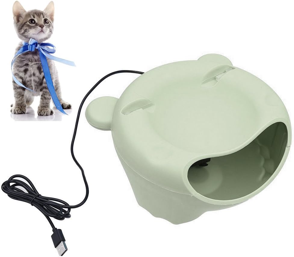 Automatic Pet Water Fountain,Jomia Cute Electric Water Dispenser with Falling Water Detachable and Easy Clean Water Bowl for Small Cats Dogs -Multiple Colors and Styles (Green)