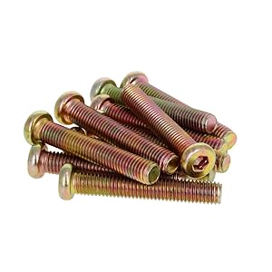 MroMax M8 x 50mm Hex Socket Flat Head Screws Furniture Bolts Fastener Full Thread Carbon Steel Colorful 10pcs