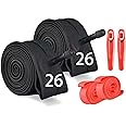 2 Pack 26x1.9/2.125 Bike Inner Tube with Tire Levers and Rim Strips 26 Inch, 26 Bike Tire Tubes Compatible with 26x1.9 26x1.95 26x2.0 26x2.125 Bicycle Tire Tyre Tubes