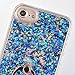 iPhone 6S Plus Case,iPhone 6 Plus Case,LEECO 3D Diamonds Liquid Glitter Hard Back TPU Frame with 360 Degree Rotating Ring Grip Kickstand Holder for iPhone 6 / 6S Plus 5.5 inch [Ring Diamonds] Blue