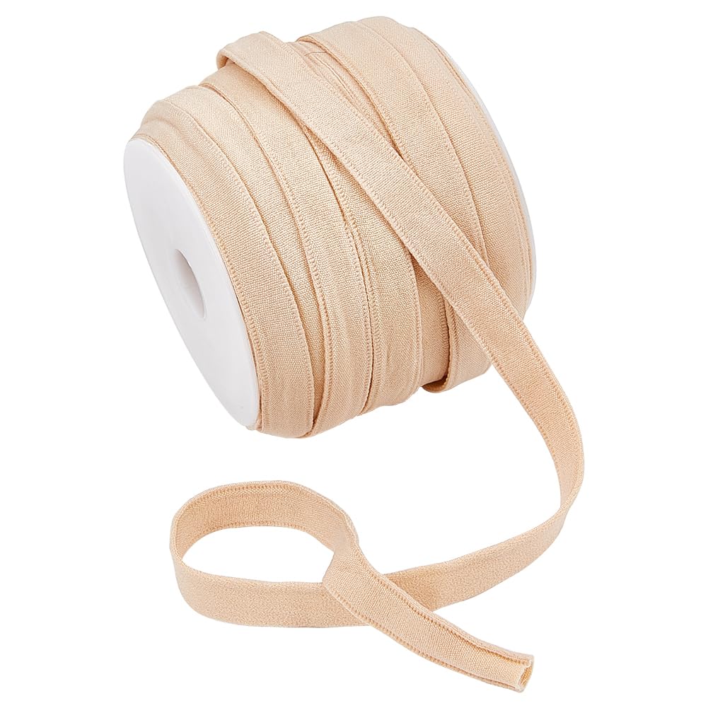 BENECREAT 25m X 21mm Boning Cover Sewing Bone Casing, Wheat Underwire Replacement Bra Cover for Corsets, Lingerie，Hats, Bridal Gowns, Evening Gowns.