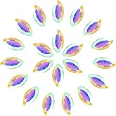 SWTHONY 9 x 18 Big Glass Horse Eye Shaped Rhinestones Pointback Large Gem Stones for Crafting Clothes Jewelry Making 36 PCS AB Coated