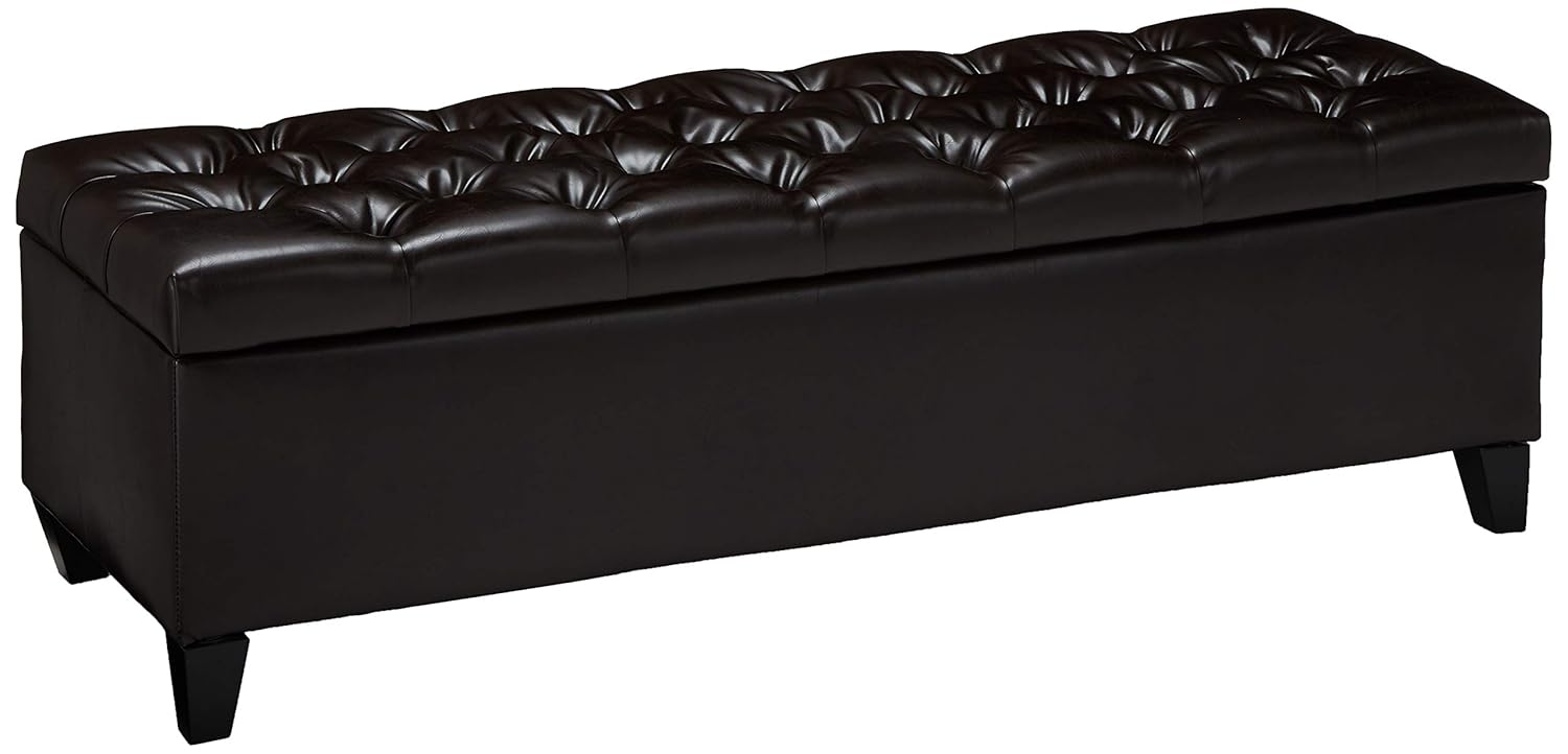 Best Light Brown Leather Ottoman
