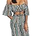 Lanzom Women's Sexy Striped Off Shoulder 2 Pieces Jumpsuit Tops and Pants Set (Medium, Striped)