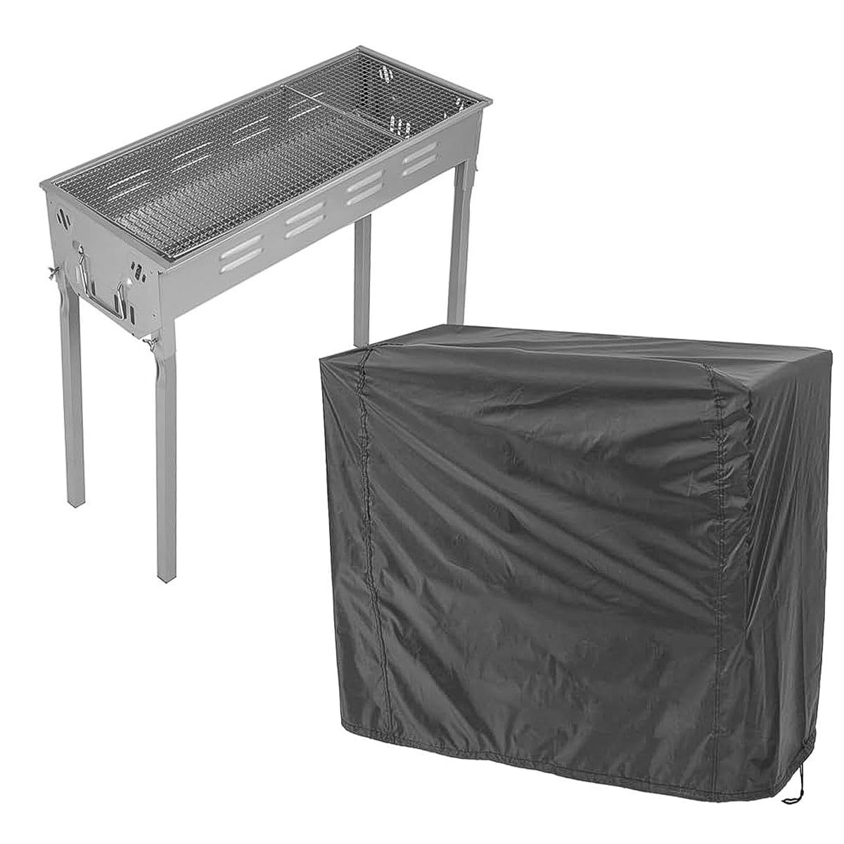 ZONADAH Barbecue Cover 145x69x117cm Outdoor BBQ Grill Cover Waterproof Oxford Cloth Garden BBQ Cover Grill Protector for Outdoor Garden Patio Black