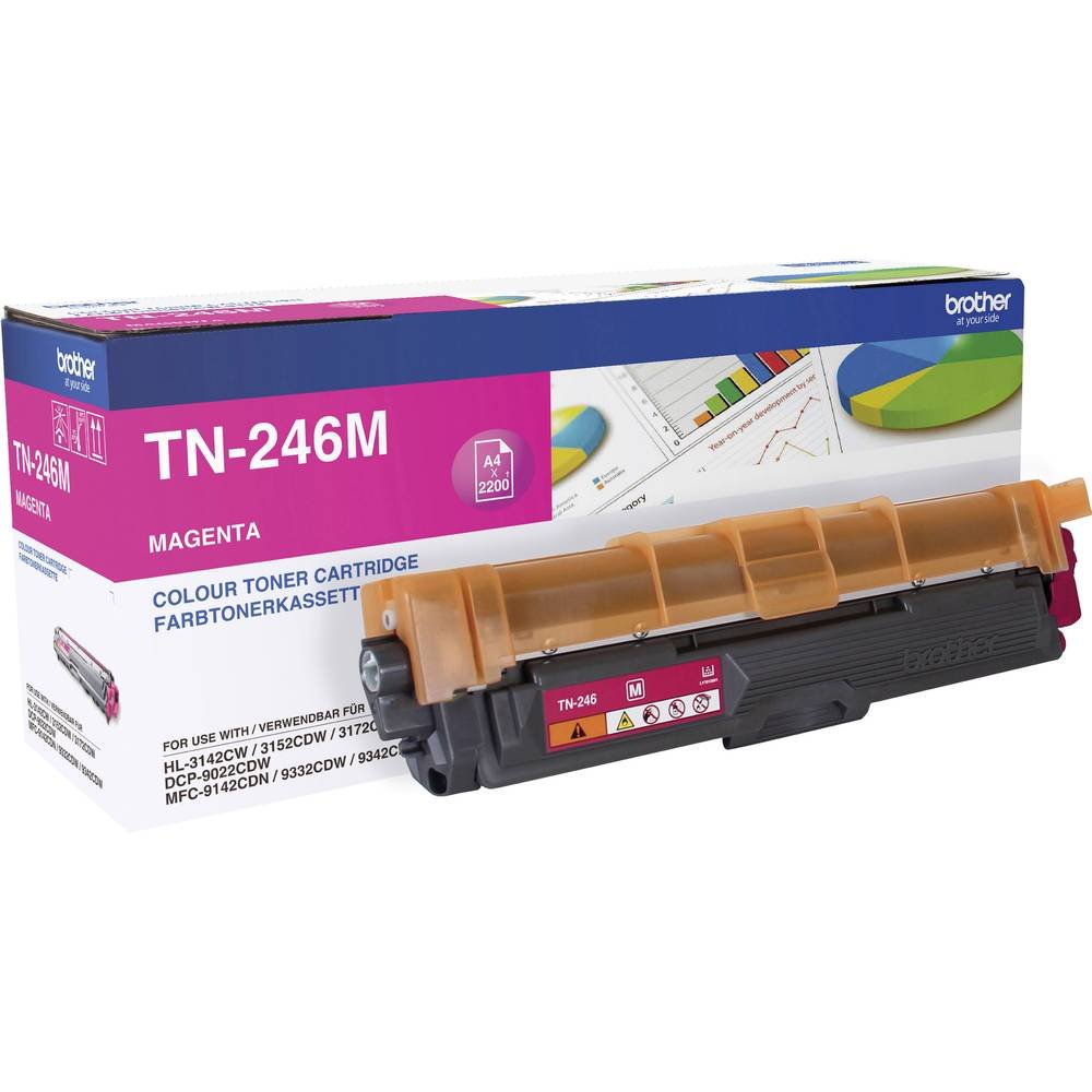 Brother TN-246M Toner Cartridge, Magenta, Single Pack, High Yield, Includes 1 x Toner Cartridge, Brother Genuine Supplies — image 1