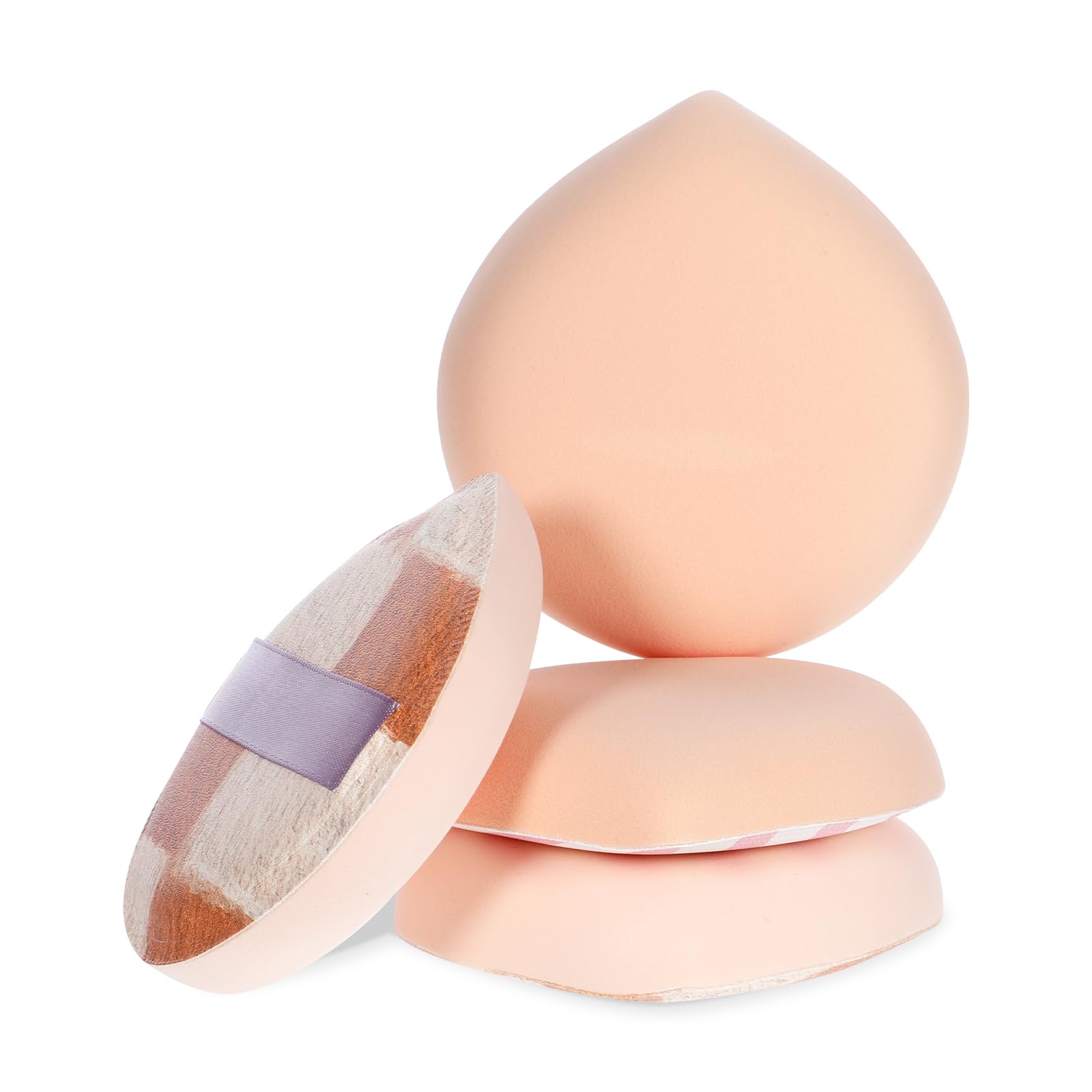 4 Pcs Korean Makeup Puff, Teardrop Setting Powder Puff Makeup Cushion Sponge for Liquid, Cream, Foundation Concealer and Powder (Large Size)