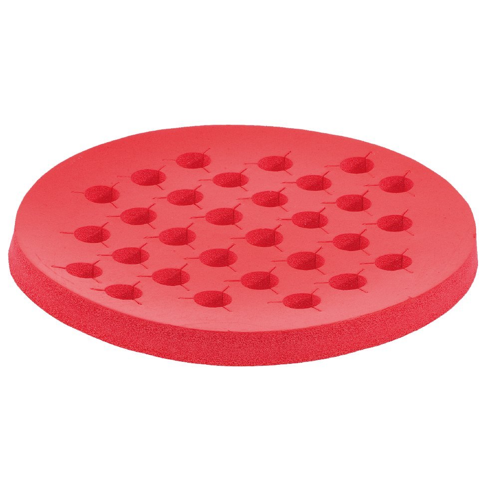 Neolab 1 1383 Round Rack for Ice Bins, 30 Spaces – 15 mm Diameter, PVC Foam, Red